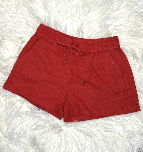 Brick colored linen shorts