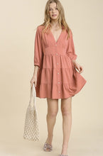 Load image into Gallery viewer, Soft Coral V-Neck Dress
