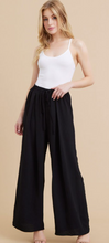 Load image into Gallery viewer, Solid Inverted Pleats Flared Pants - Black
