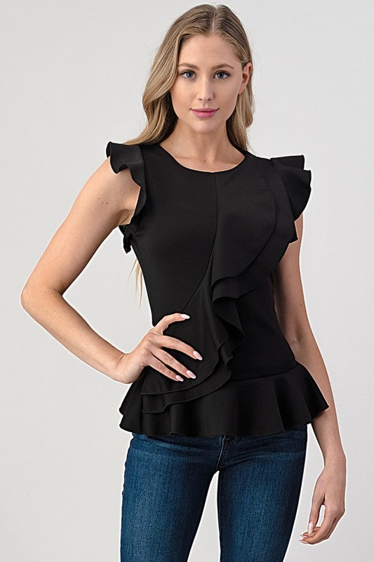 Front Ruffle Top ( Available in other colors) – Kreativa Boutique