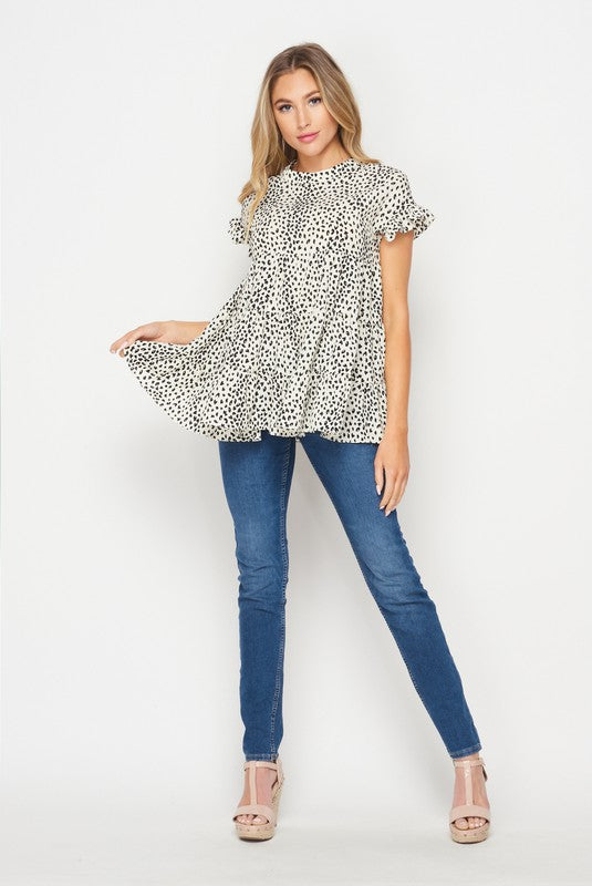 Short Sleeve A-Line Blouse