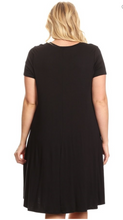 Load image into Gallery viewer, Curvy T-shirt Dress in Olive or Black
