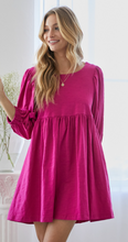 Load image into Gallery viewer, 3/4 Sleeve Berry Color Dress
