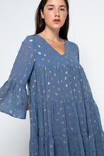 Load image into Gallery viewer, Ruffle Sleeve Boho Gold leaf Dress ( Available in various colors)
