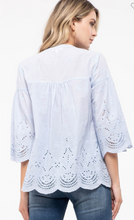 Load image into Gallery viewer, Light Blue Embroidered Top
