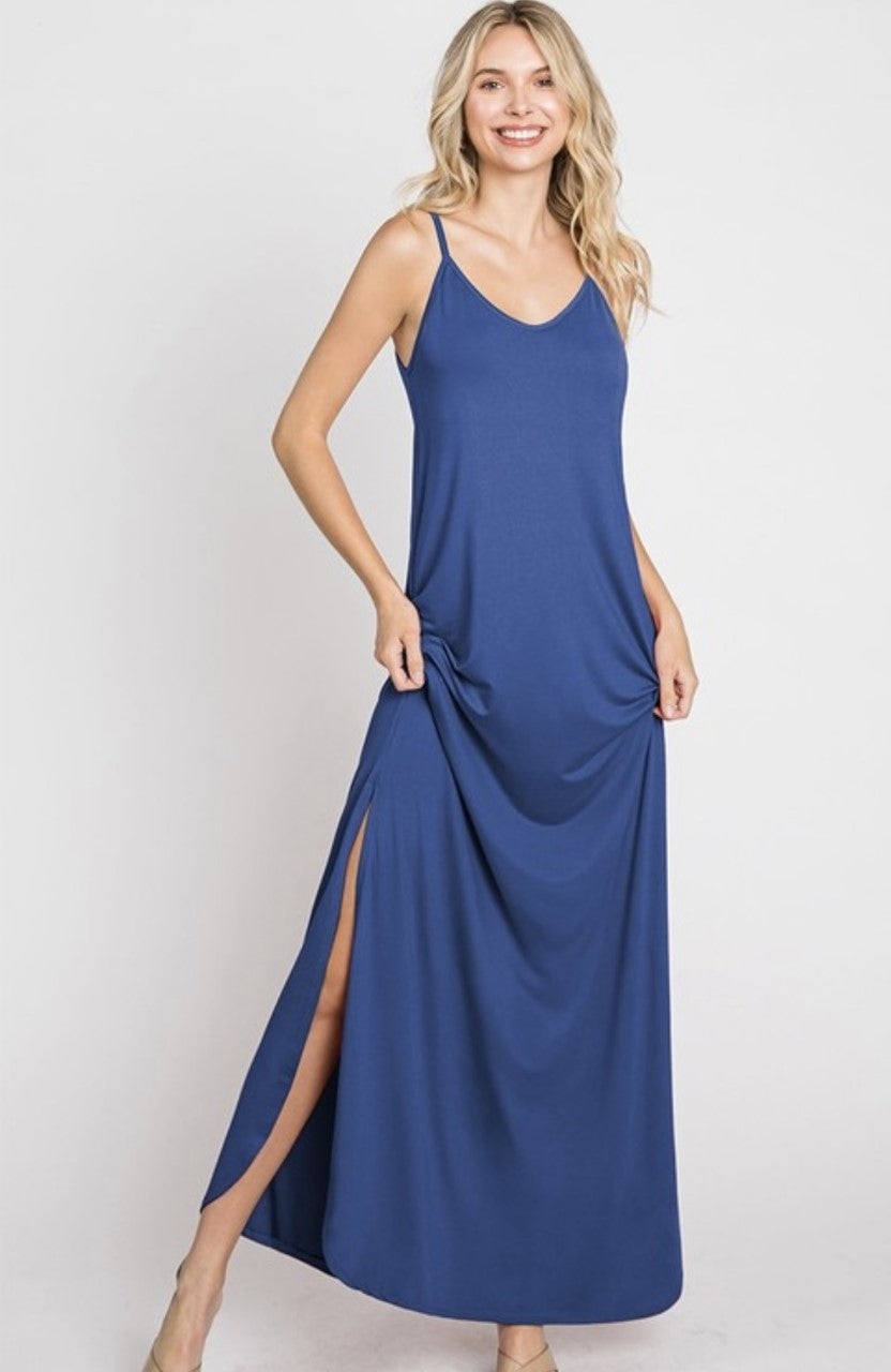 French Blue Cami Maxi Dress