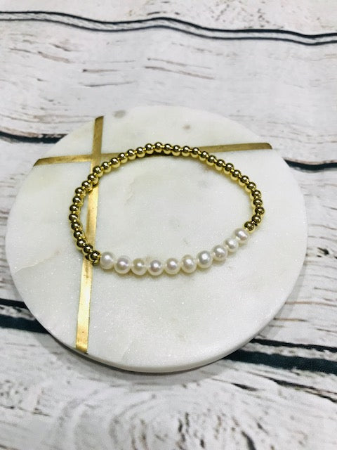 Gold with Pearls Bracelet