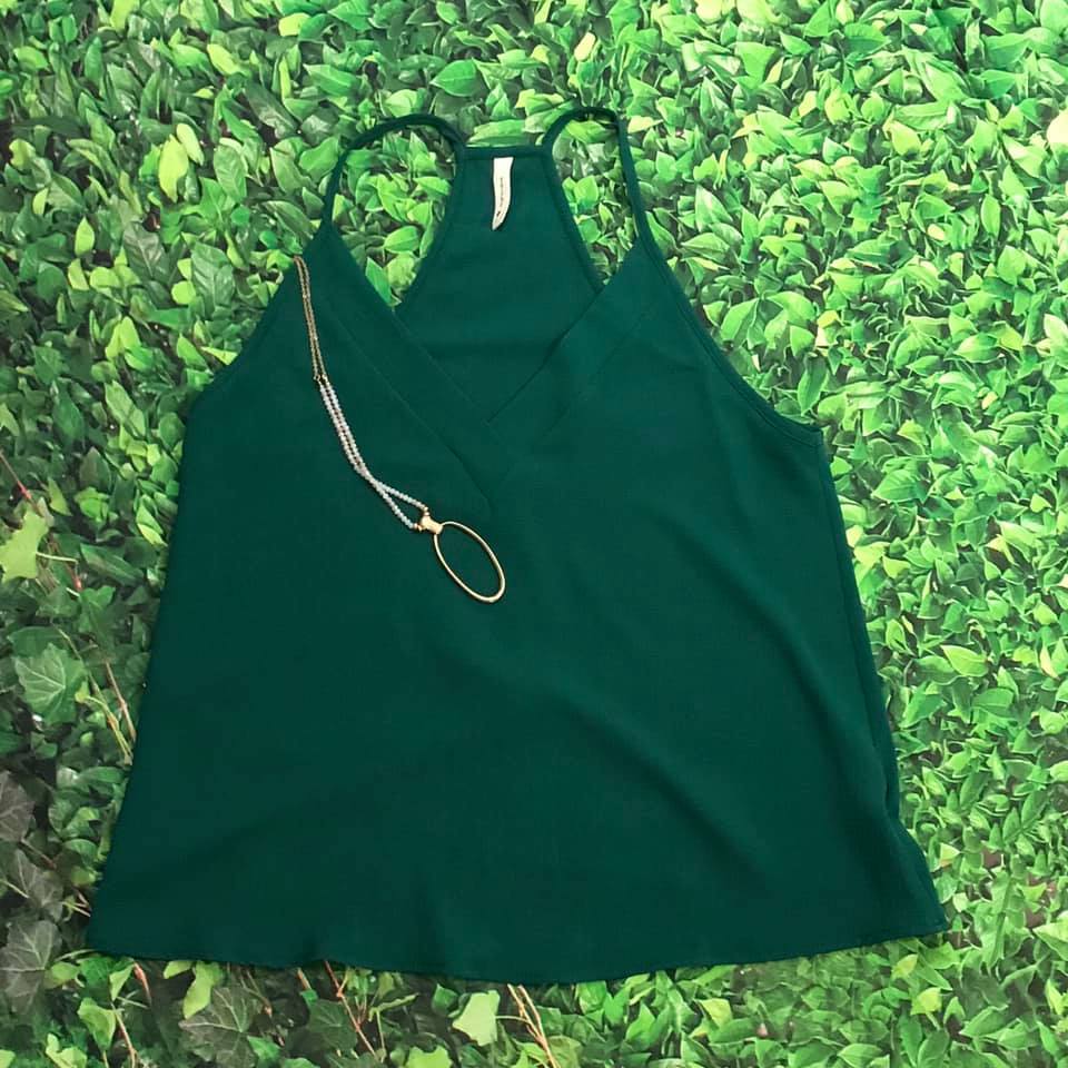 V-Neck Hunter Green Cami