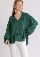 Load image into Gallery viewer, Satin Green Blouse
