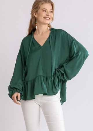 Satin Green Blouse