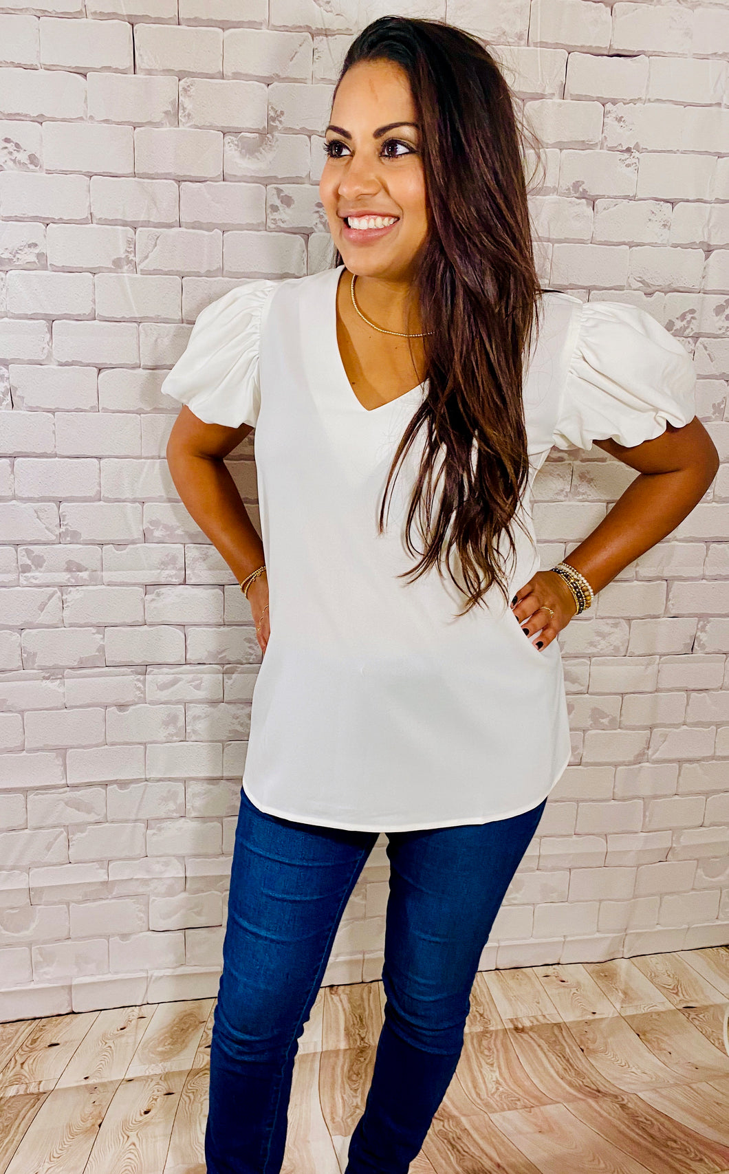 V Neck Short Sleeve Top