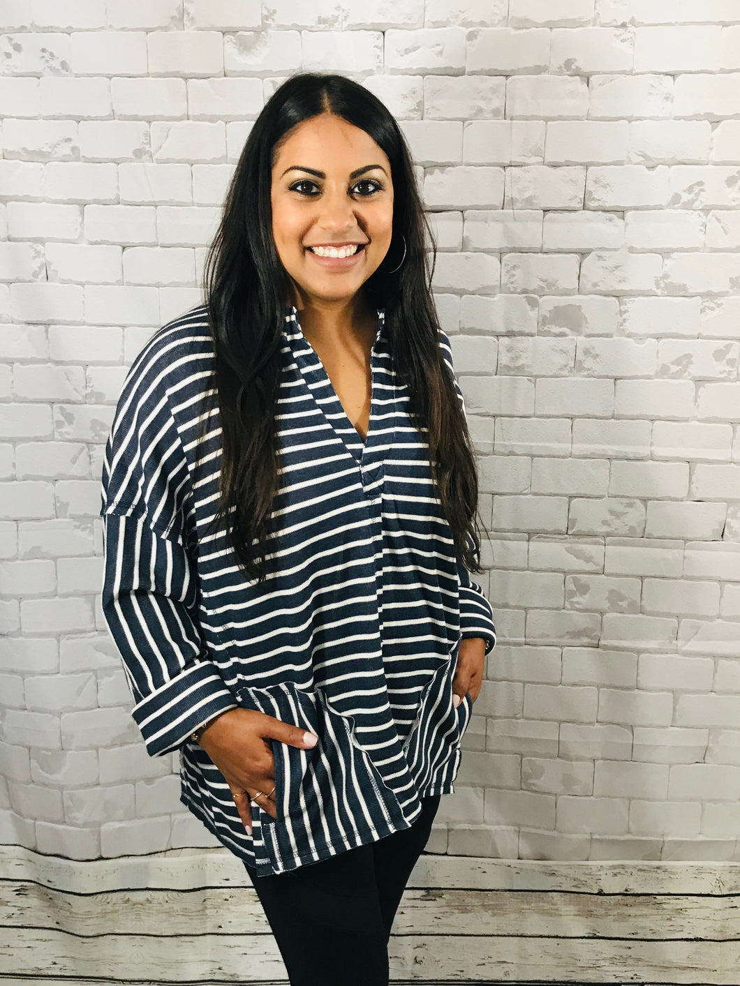 Navy Pocket Stripes Tunic