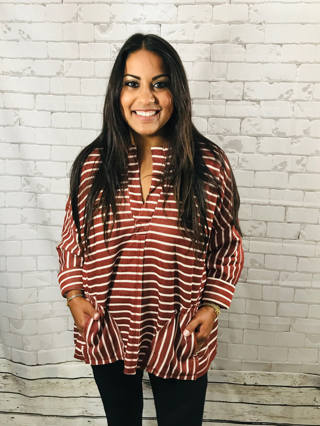 Brick Pocket Stripes Tunic