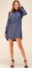 Load image into Gallery viewer, Long Sleeve Jean Dress
