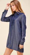 Load image into Gallery viewer, Long Sleeve Jean Dress
