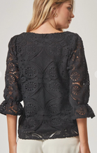 Load image into Gallery viewer, Black Lace Casual Top
