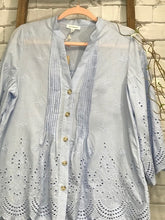 Load image into Gallery viewer, Light Blue Embroidered Top
