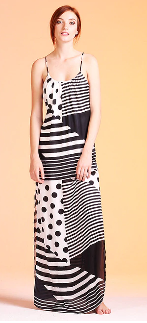 Sophisticated Black & White Maxi