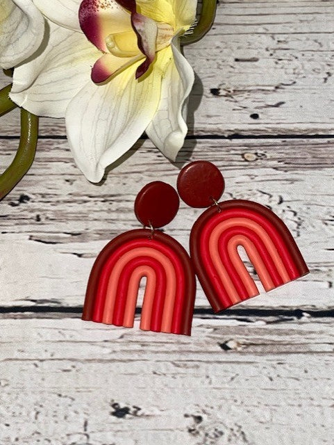 Red Rainbow Earrings