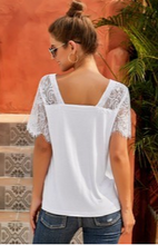 Load image into Gallery viewer, White Lace Detail Blouse
