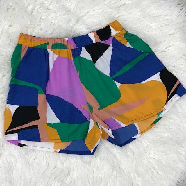 Royal Blue abstract short with pocket.