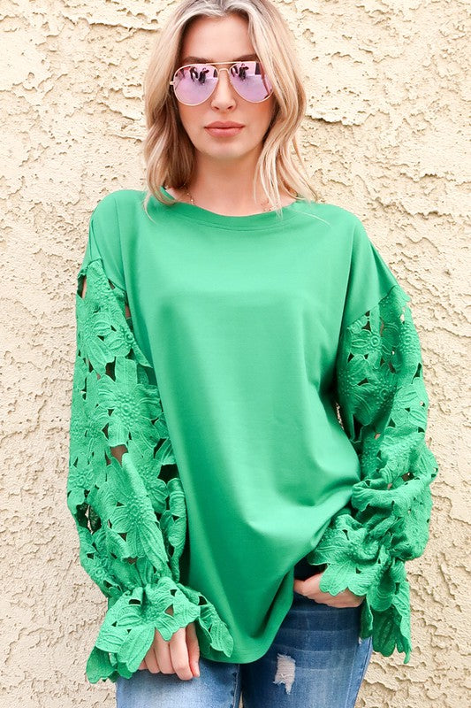 Lace Detailed Long Sleeve Top