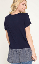 Load image into Gallery viewer, Short Sleeve T-Shirt with back detail ( AVailable in Navy and White)
