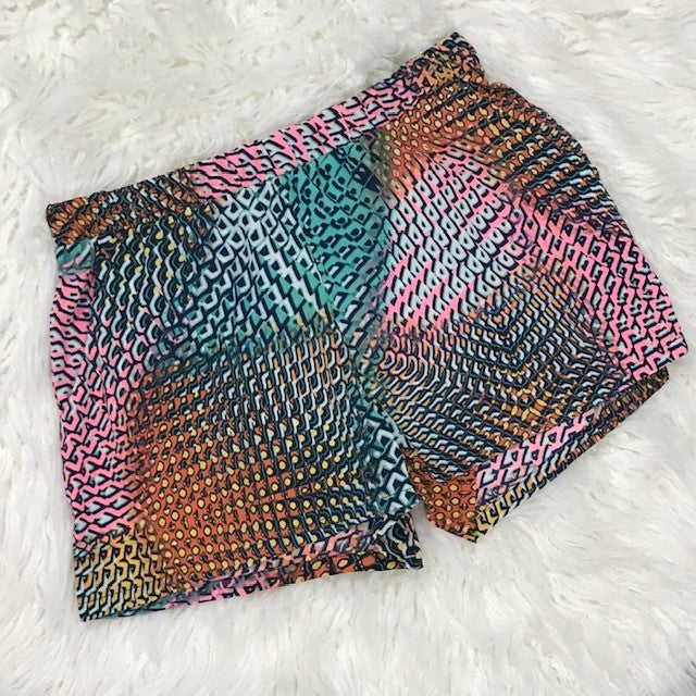 Pink Abstract Short with pockets